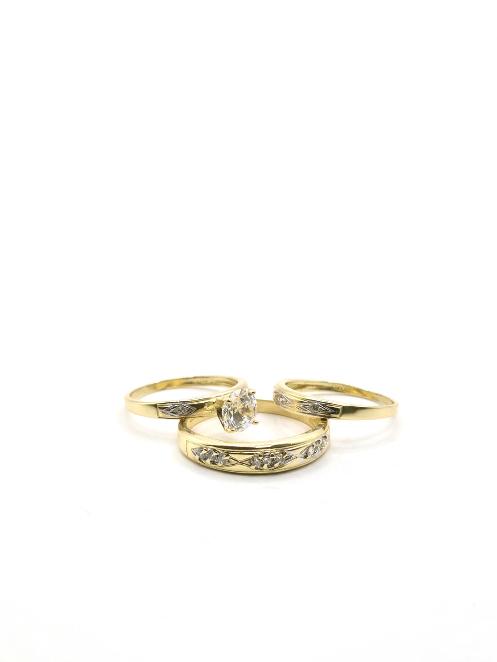 Anillo Trio Rombos - 10K
