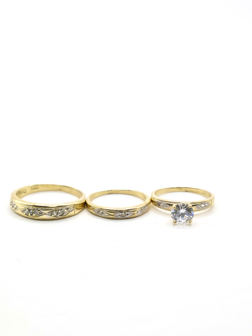 Anillo Trio Rombos - 10K