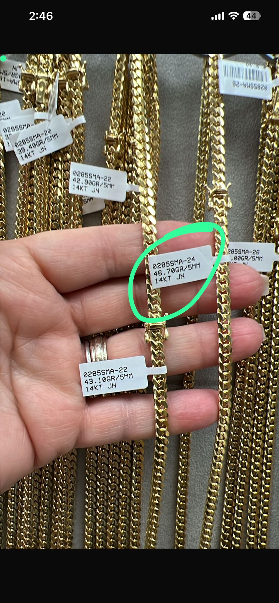 Chain gold solid 14k